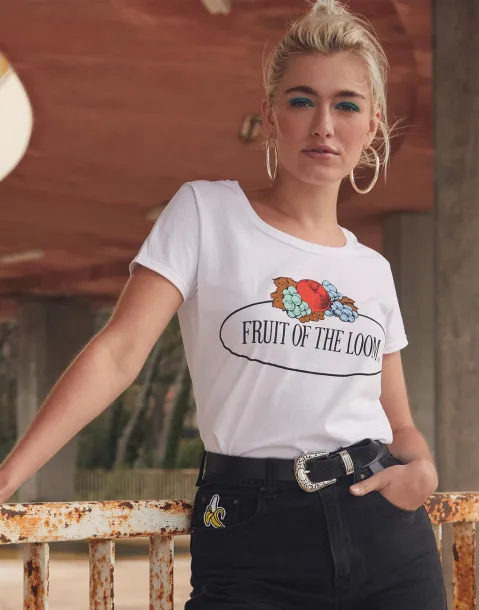  Ladies Vintage T Large Logo Print - Fruit of the Loom Vintage Collection