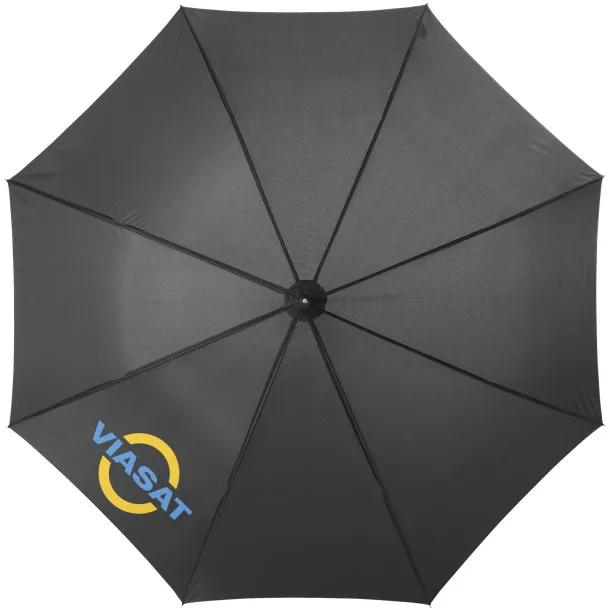 Lisa 23" auto open umbrella with wooden handle Solid black