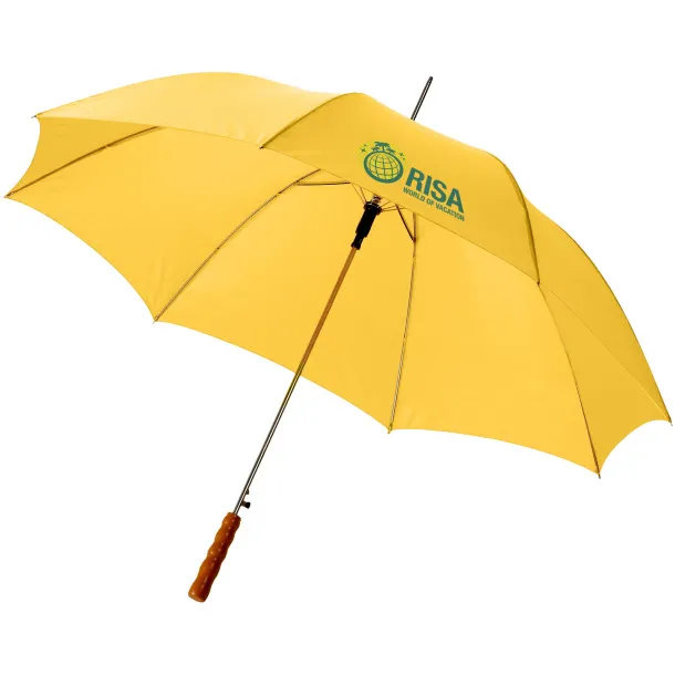 Lisa 23" auto open umbrella with wooden handle - Unbranded Yellow