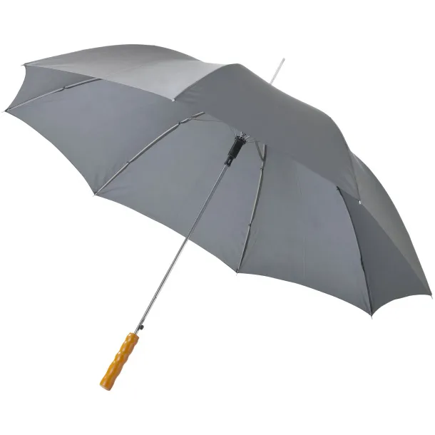 Lisa 23" auto open umbrella with wooden handle - Unbranded Grey