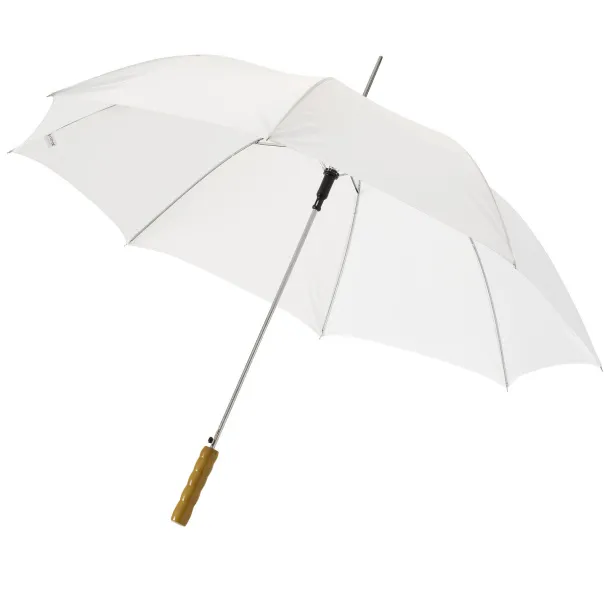 Lisa 23" auto open umbrella with wooden handle - Unbranded White