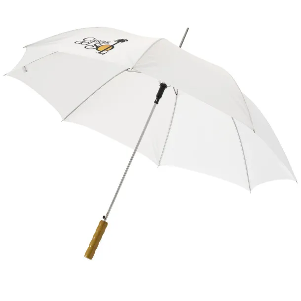 Lisa 23" auto open umbrella with wooden handle - Unbranded White