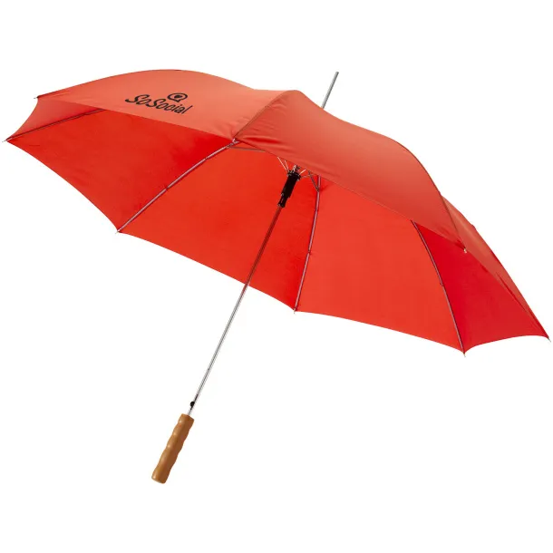 Lisa 23" auto open umbrella with wooden handle - Unbranded Red