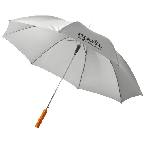 Lisa 23" auto open umbrella with wooden handle Light grey