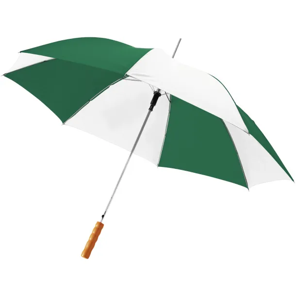 Lisa 23" auto open umbrella with wooden handle Green White