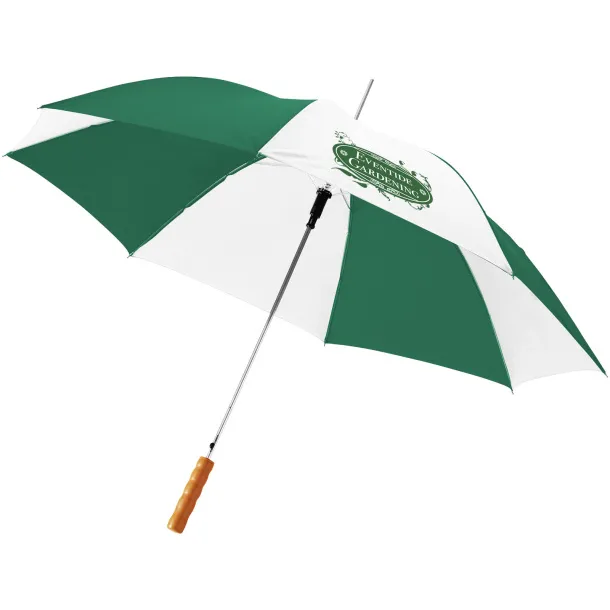 Lisa 23" auto open umbrella with wooden handle Green White