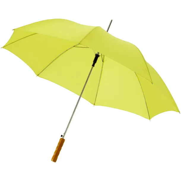 Lisa 23" auto open umbrella with wooden handle Neon green