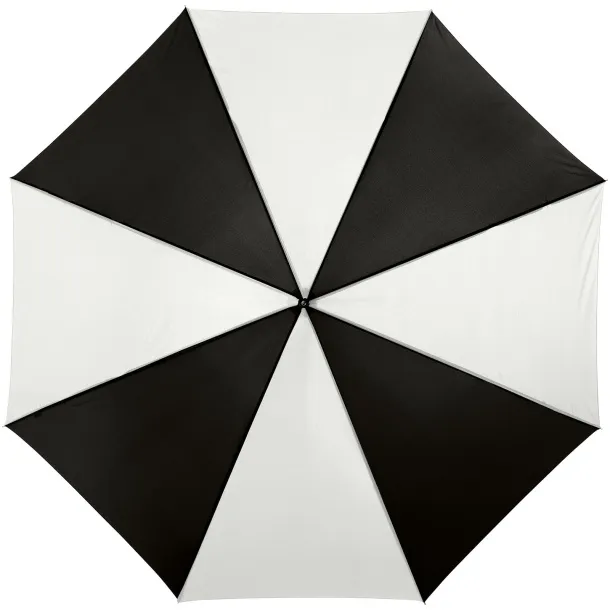 Lisa 23" auto open umbrella with wooden handle Solid black White