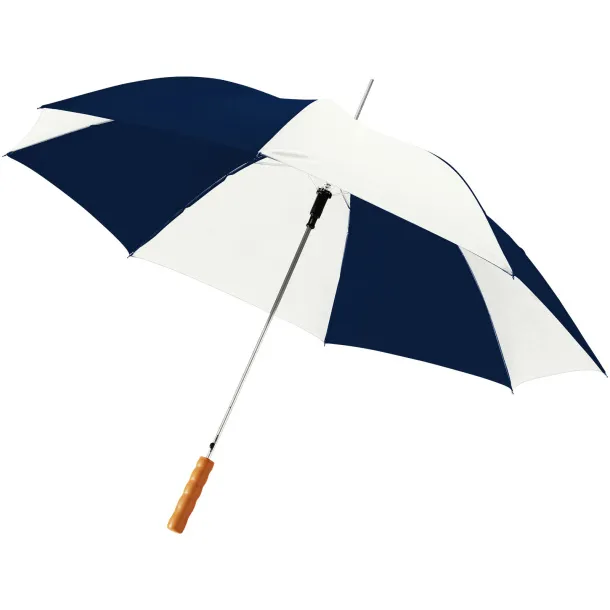 Lisa 23" auto open umbrella with wooden handle Navy White