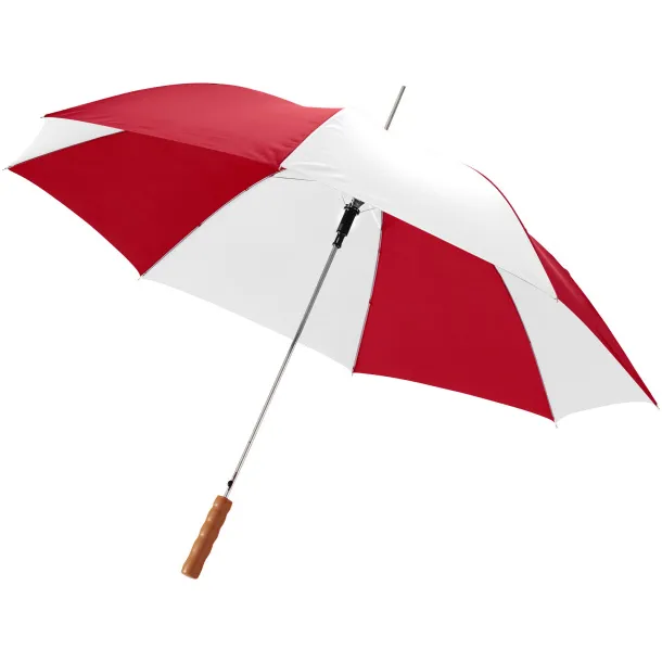 Lisa 23" auto open umbrella with wooden handle Red White