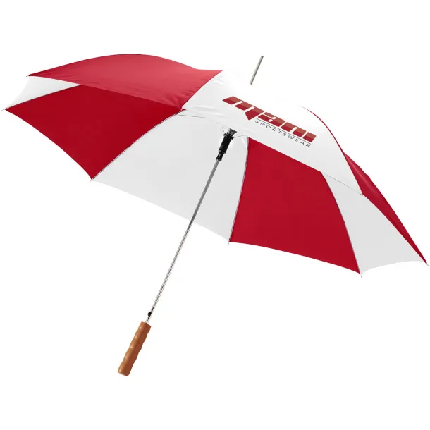 Lisa 23" auto open umbrella with wooden handle Red White