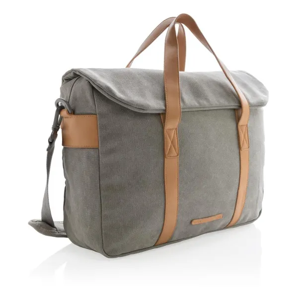  Canvas laptop bag PVC free - XD Collection Grey 