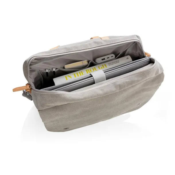  Canvas laptop bag PVC free - XD Collection Grey 