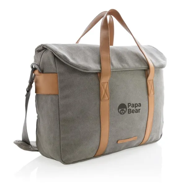  Canvas laptop bag PVC free - XD Collection Grey 