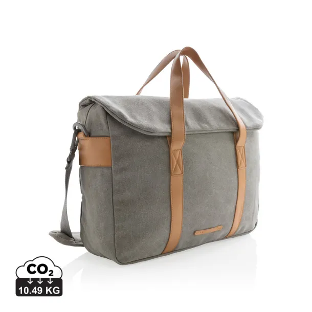  Canvas laptop bag PVC free - XD Collection Grey 