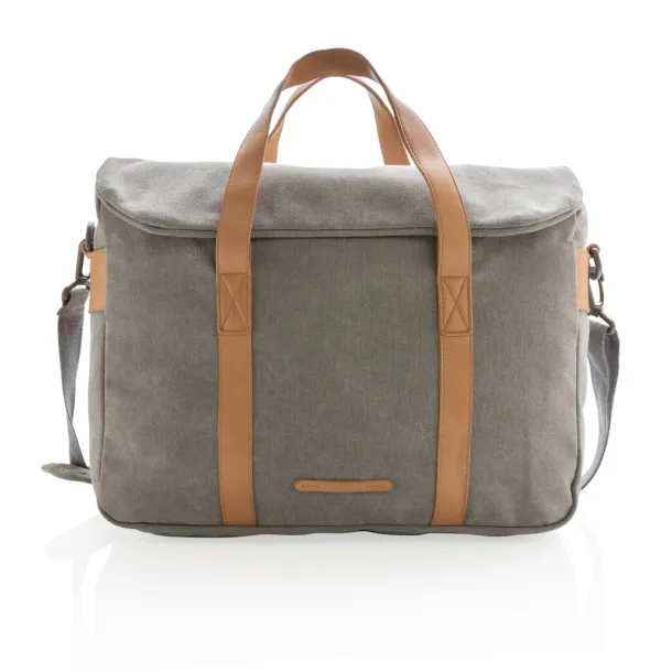  Canvas laptop bag PVC free - XD Collection Grey 