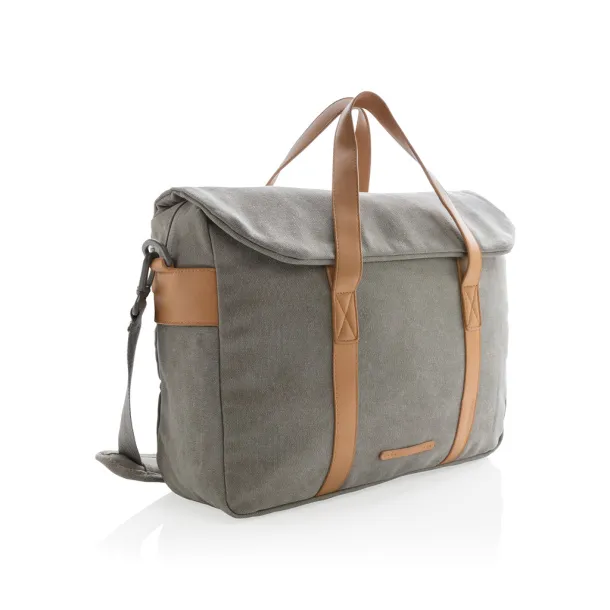  Canvas laptop bag PVC free - XD Collection Grey 