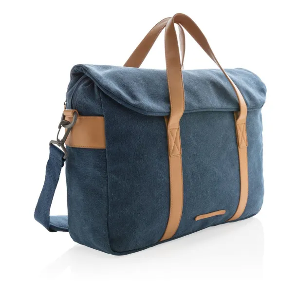  Canvas laptop bag PVC free - XD Collection Blue