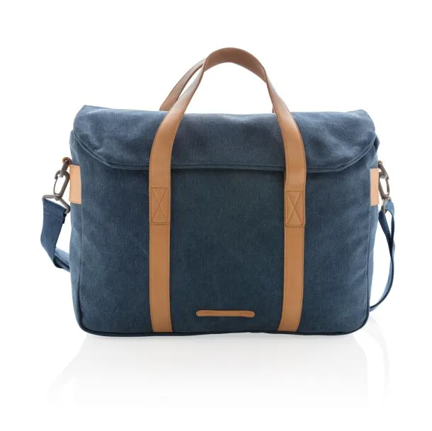  Canvas laptop bag PVC free - XD Collection Blue