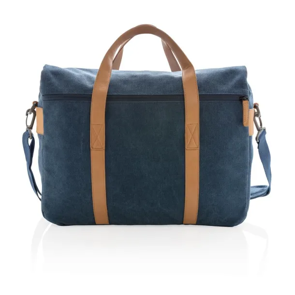  Canvas laptop bag PVC free - XD Collection Blue