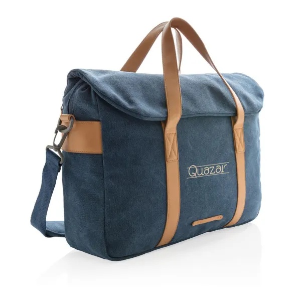  Canvas laptop bag PVC free - XD Collection Blue