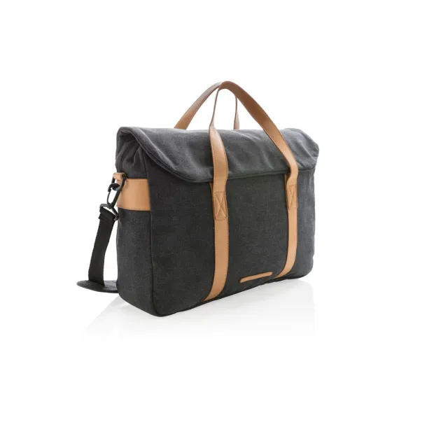  Canvas laptop bag PVC free - XD Collection Black