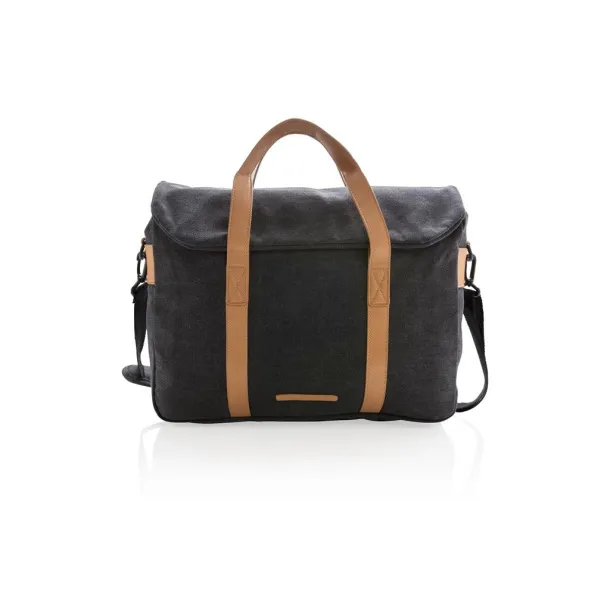  Canvas laptop bag PVC free - XD Collection Black