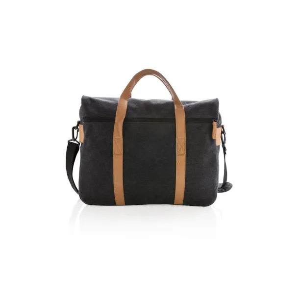  Canvas laptop bag PVC free - XD Collection Black