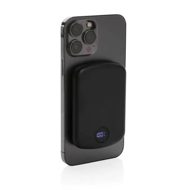  MagBoost RCS recycled plastic 5000 mah15W magnetic powerbank - XD Collection Black 