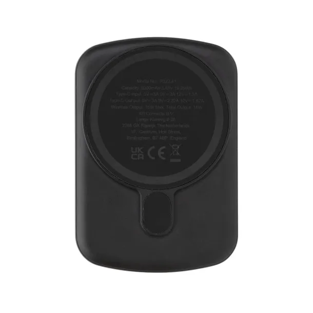  MagBoost magnetna prijenosna baterija od RCS reciklirane plastike - 15 W, 5 000 mAh - XD Collection Crna