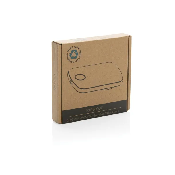  MagBoost magnetna prijenosna baterija od RCS reciklirane plastike - 15 W, 5 000 mAh - XD Collection Crna