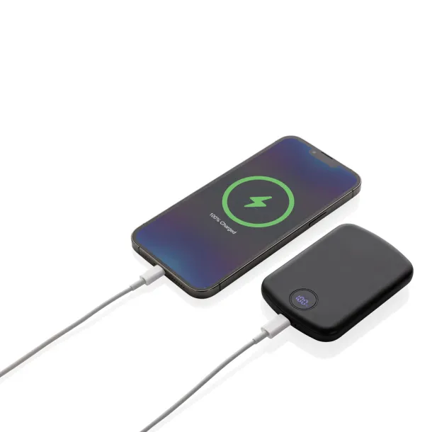  MagBoost magnetna prijenosna baterija od RCS reciklirane plastike - 15 W, 5 000 mAh - XD Collection Crna