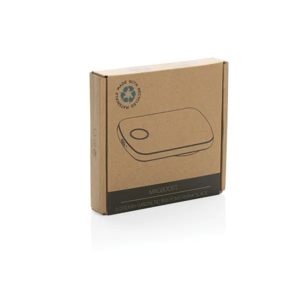 MagBoost magnetna prijenosna baterija od RCS reciklirane plastike - 15 W, 5 000 mAh - XD Collection Crna