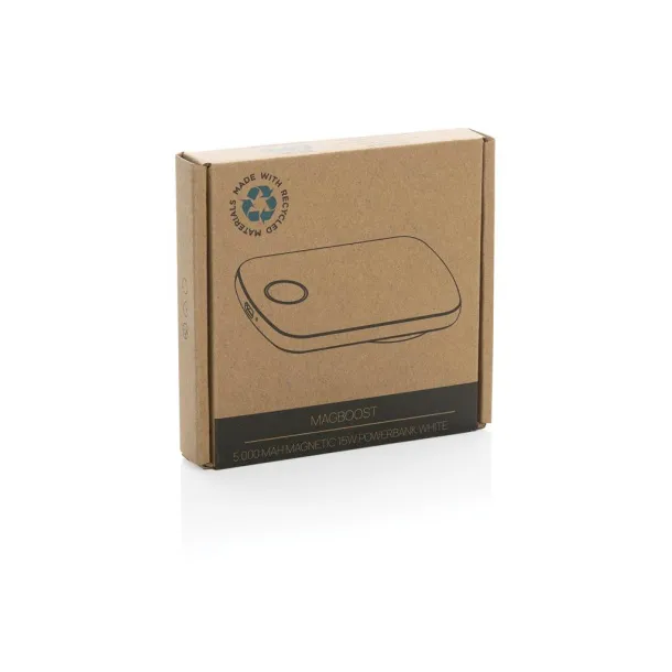  MagBoost magnetna prijenosna baterija od RCS reciklirane plastike - 15 W, 5 000 mAh - XD Collection Bijela