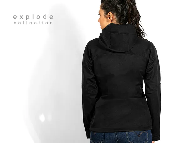 BLACK PEAK WOMEN Women’s softshell hooded jacket - EXPLODE Crna