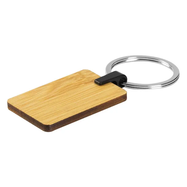 BAMBOLEO R Wooden key chain Cream Bež