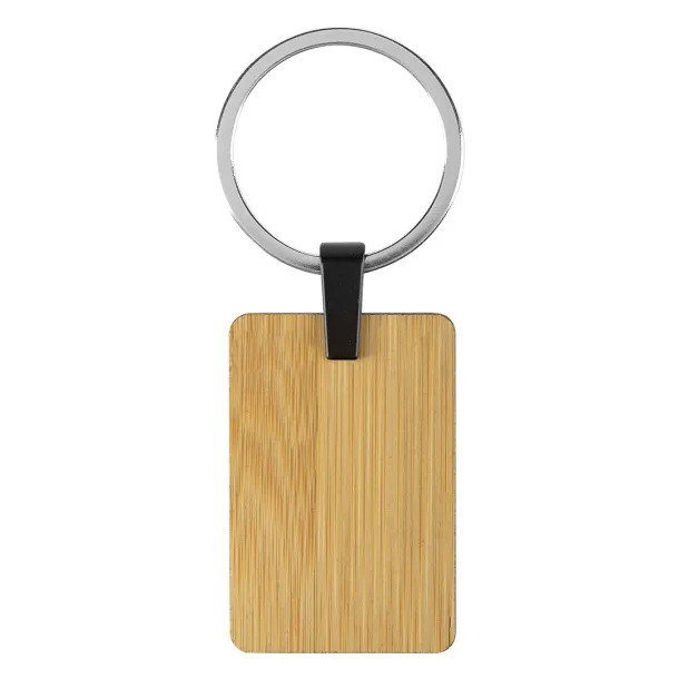 BAMBOLEO R Wooden key chain Cream Bež