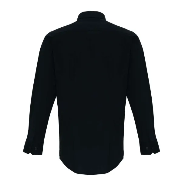  MEN'S STRETCH-FIT COTTON POPLIN LONG SLEEVE SHIRT - Premier Black