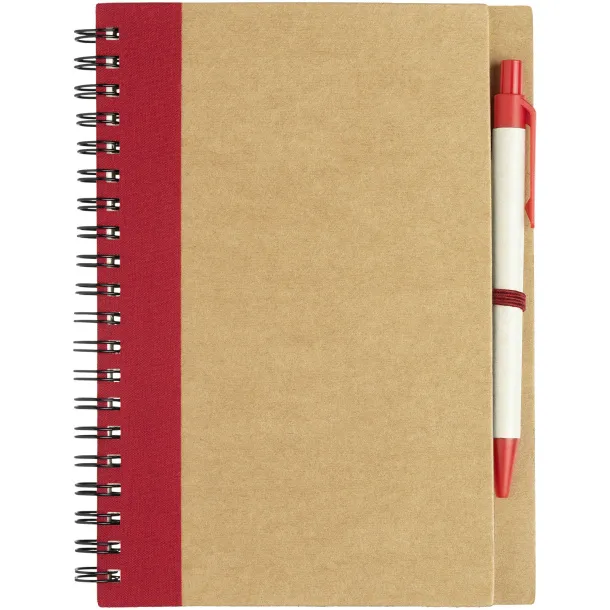 Priestly recycled notebook with pen Natural Red