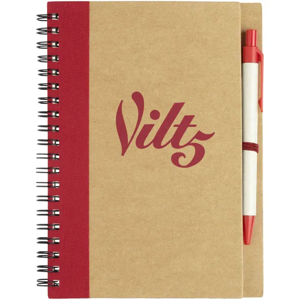 Priestly recycled notebook with pen Natural Red