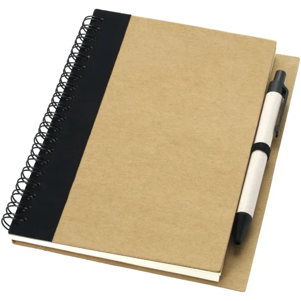 Priestly recycled notebook with pen Natural Solid black