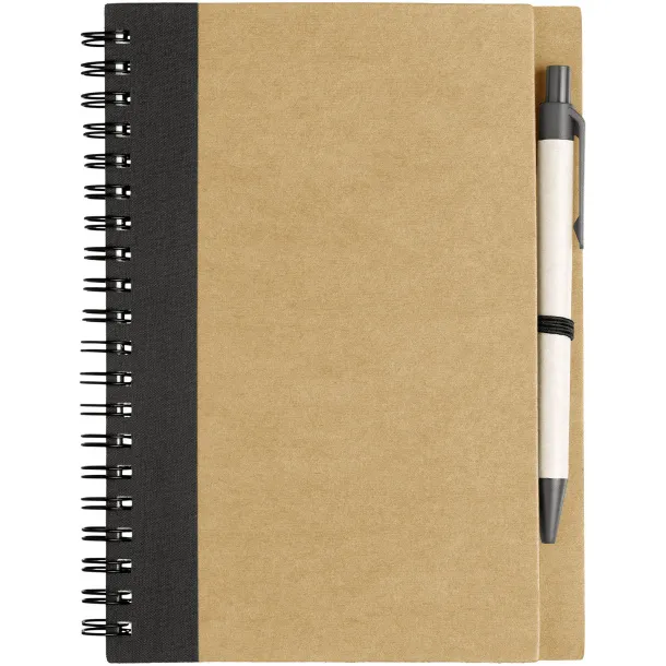 Priestly recycled notebook with pen Natural Solid black