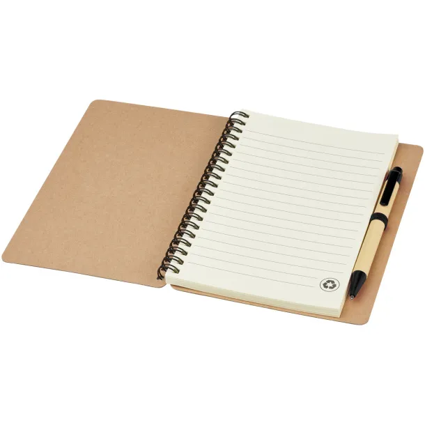 Priestly recycled notebook with pen Natural Solid black