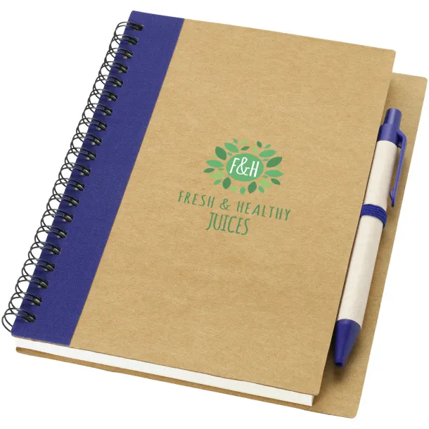 Priestly recycled notebook with pen Natural Navy Blue