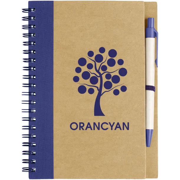 Priestly recycled notebook with pen Natural Navy Blue