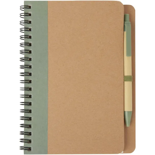 Priestly recycled notebook with pen Heather green Natural