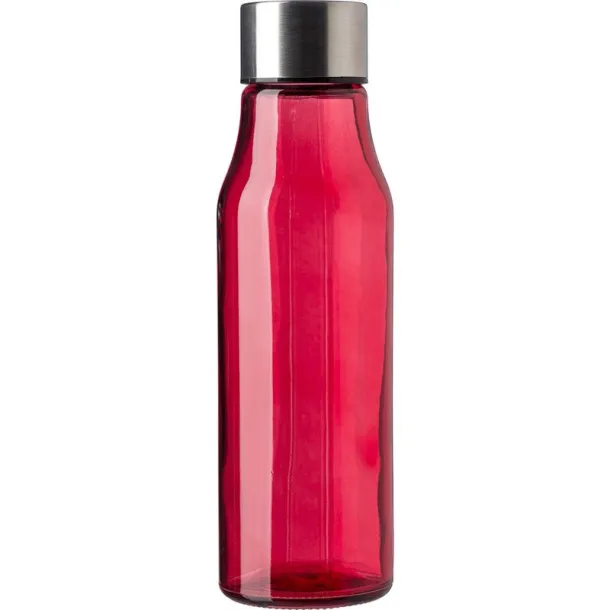  Glass sports bottle 500 ml red