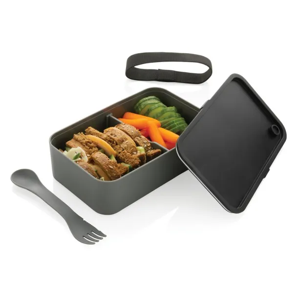  GRS RPP kutija za hranu s 2u1 žlicom i vilicom, 1,2 L - XD Collection Cool Grey 9