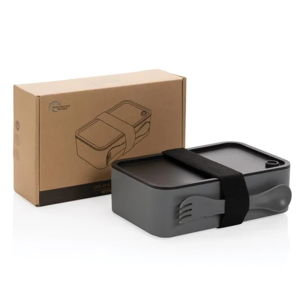  GRS RPP kutija za hranu s 2u1 žlicom i vilicom, 1,2 L - XD Collection Cool Grey 9