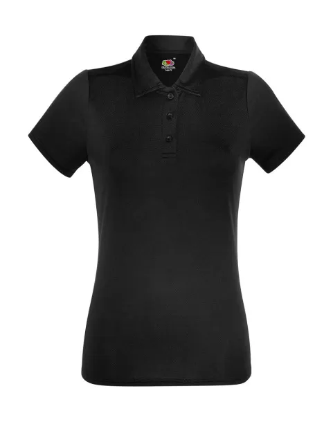  Ženska sportska polo majica, 140 g/m² - Fruit of the Loom Crna